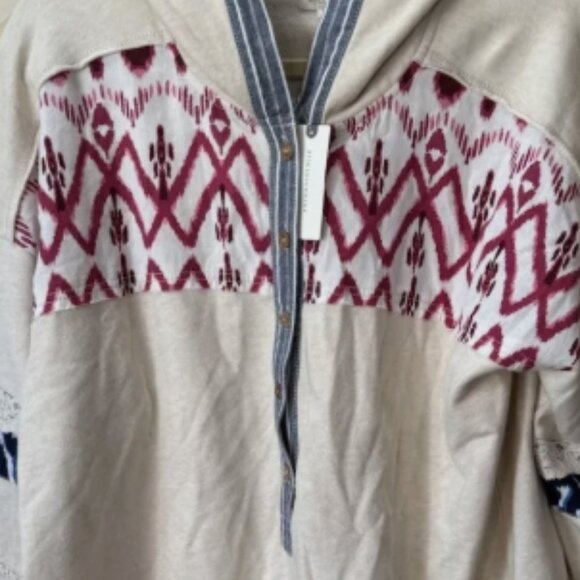 Brand New by Anthropologie Pilcro Crafted Button-Front Hooded Pullover Top - Picture 5 of 11